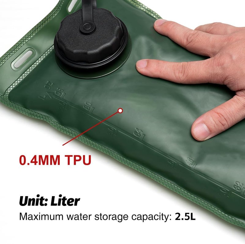 TOPTACPRO Mini Hydration Bladder 1L-2.5L Leak Proof Hydration Reservoir BPA Free Military Water Bladder Bag Hydration Pack Replacement for Outdoor Camping Hiking - Image 5